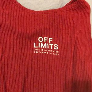 Strapless crop top off limits